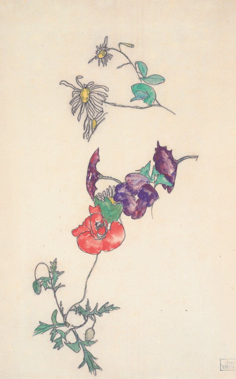 Margeriten, Winding ja Mohnblumen tekijältä Egon Schiele