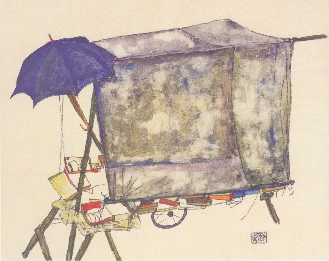 Marktstand tekijältä Egon Schiele