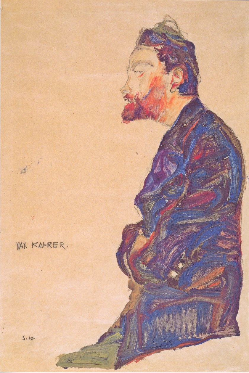 Max Kahrer ja profiili tekijältä Egon Schiele