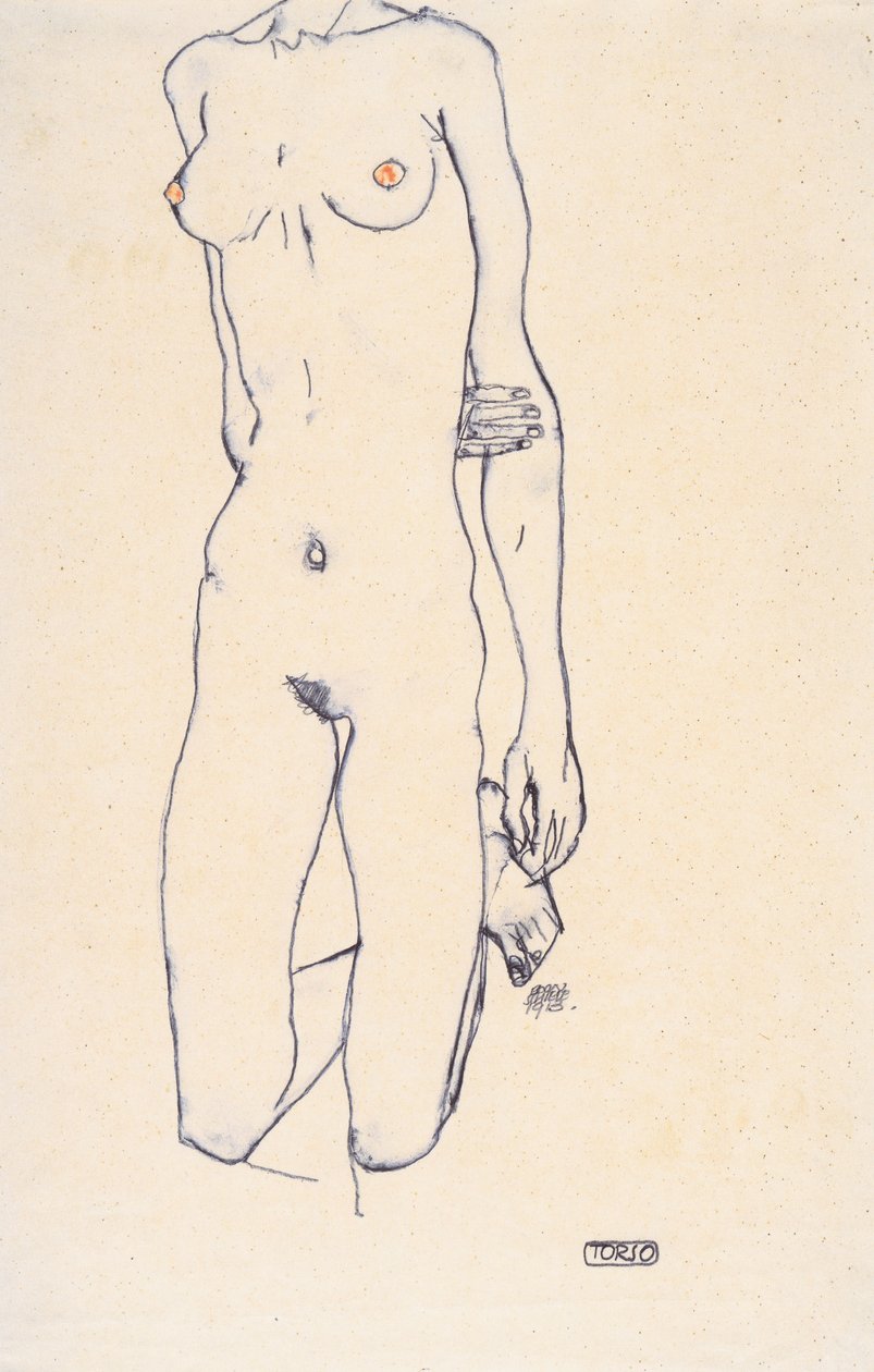 Torso eines knienden Madchensn tekijältä Egon Schiele