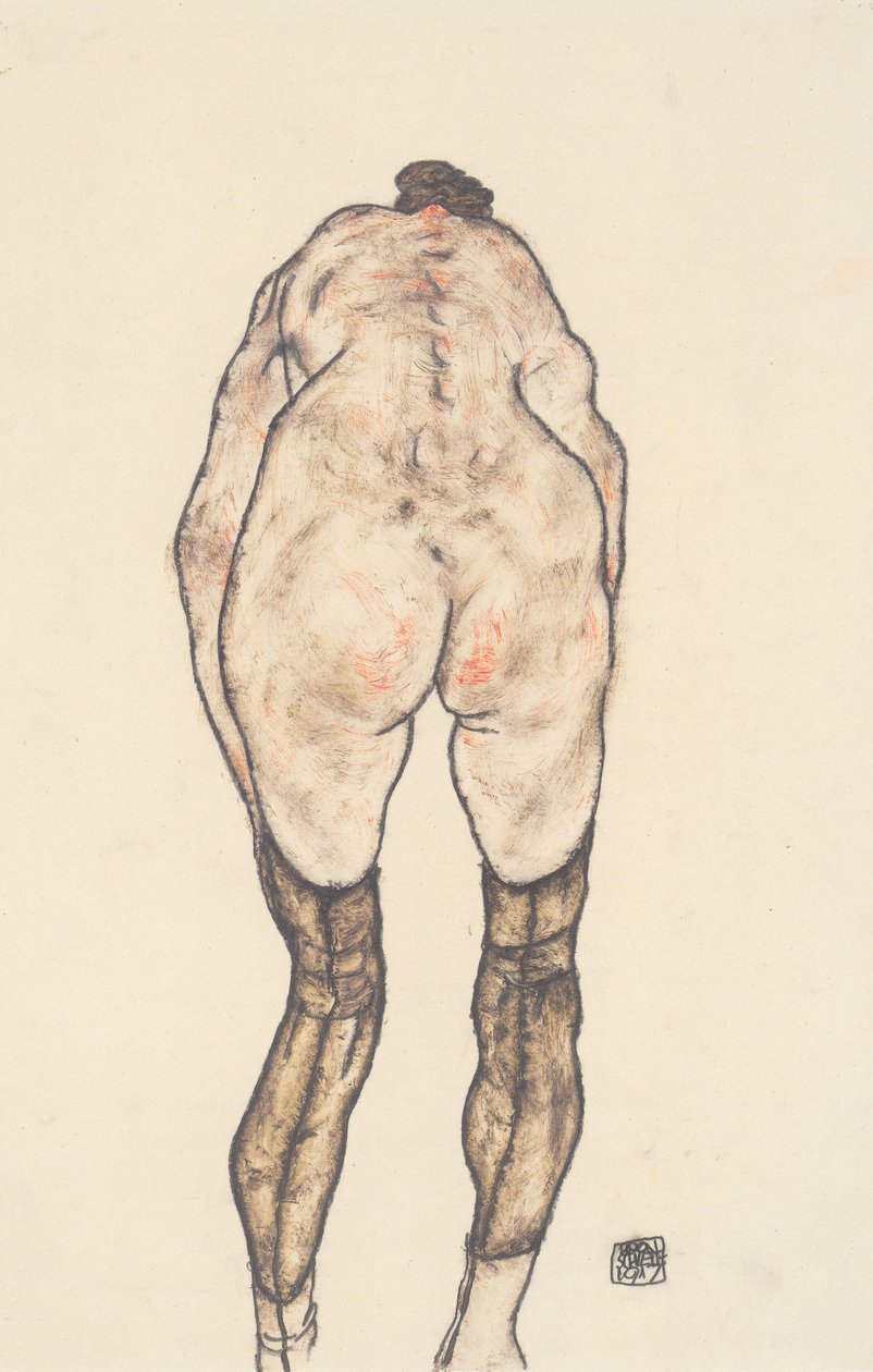 Weiblicher Ruckenaktn tekijältä Egon Schiele