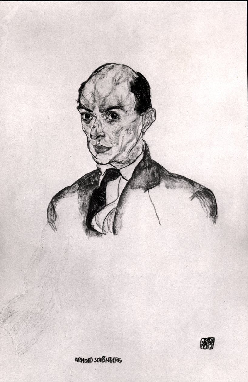 Muotokuva Arnold Schonbergista (1874-1951) 1917 tekijältä Egon Schiele