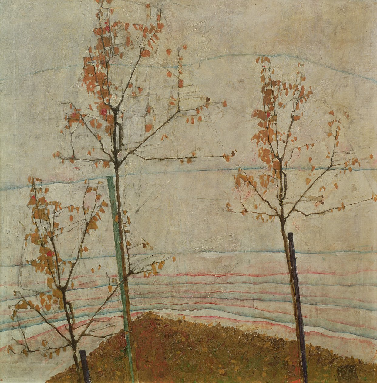 Syksyn puut, 1911 tekijältä Egon Schiele