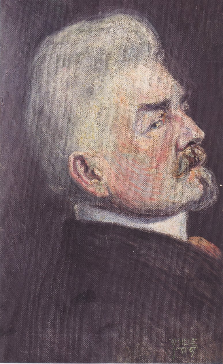 Leopold Czihaczekin muotokuva profiilissa tekijältä Egon Schiele