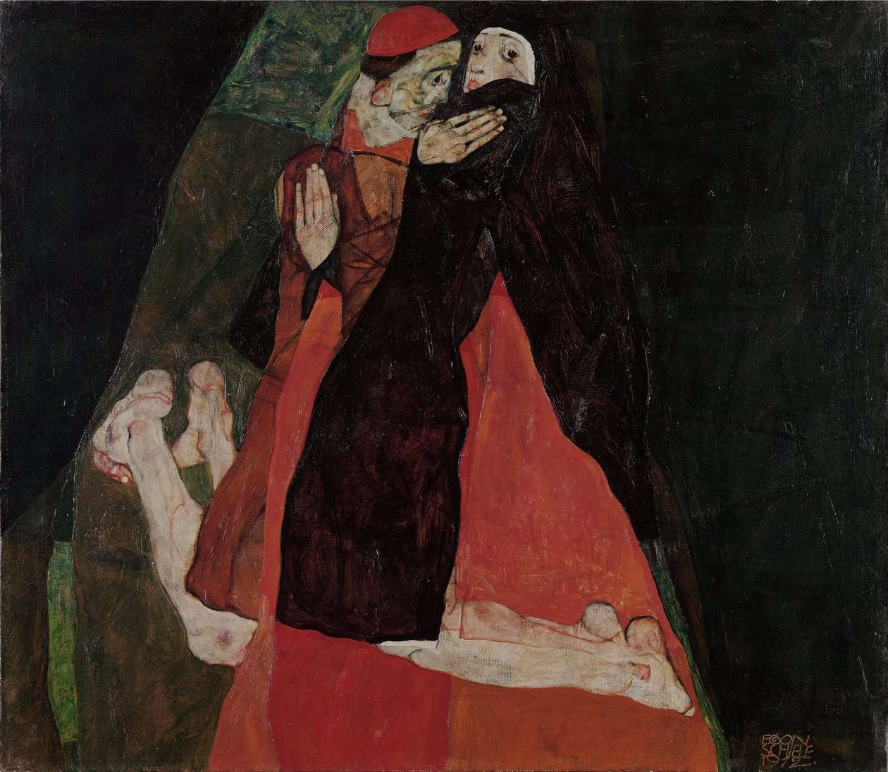 Kardinaali ja nunna (hyväily) tekijältä Egon Schiele