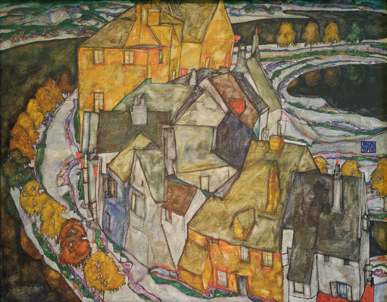 Crescent of Houses II (saarikaupunki) tekijältä Egon Schiele