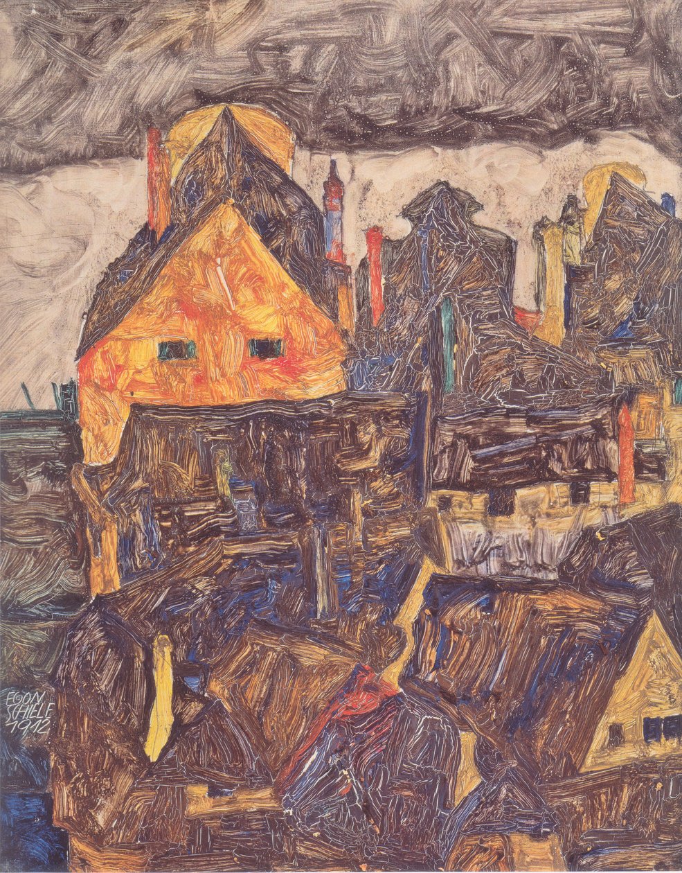 Vanha kaupunki I (Dead City V) tekijältä Egon Schiele