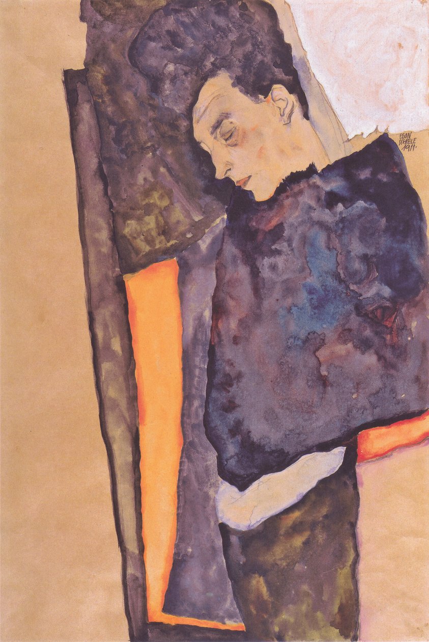 Taiteilijan nukkuva äiti tekijältä Egon Schiele