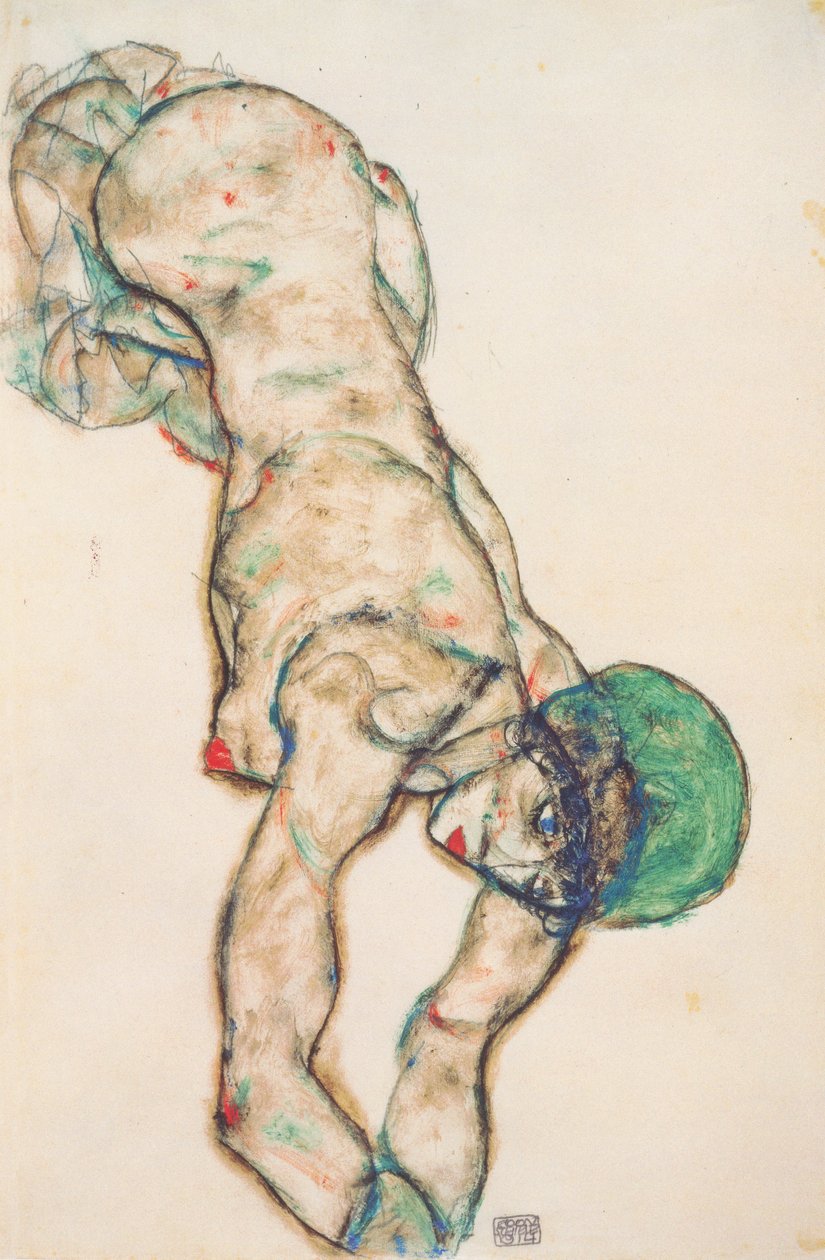 Alaston vihreä huppu tekijältä Egon Schiele