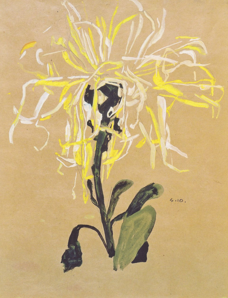 Keltainen krysanteemi tekijältä Egon Schiele