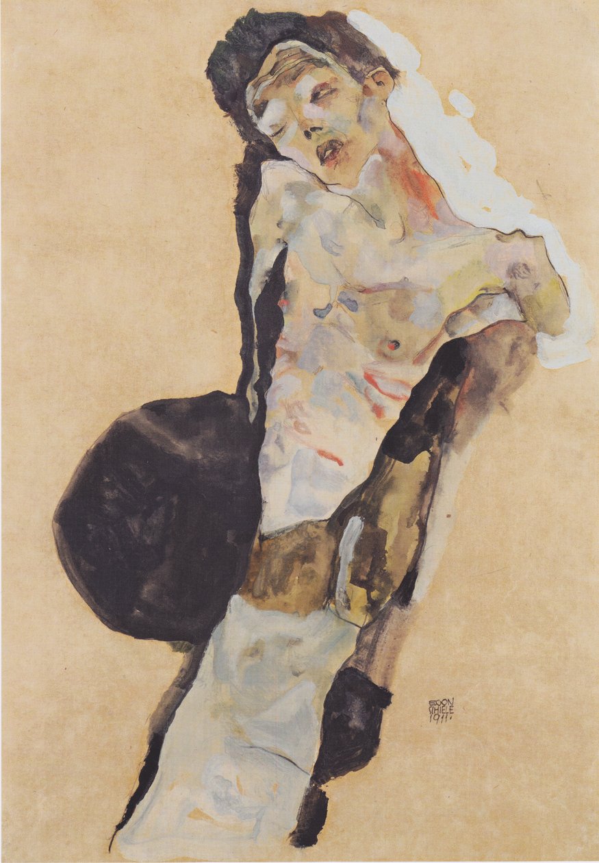 Halbakt (Selbstdarstellung) tekijältä Egon Schiele