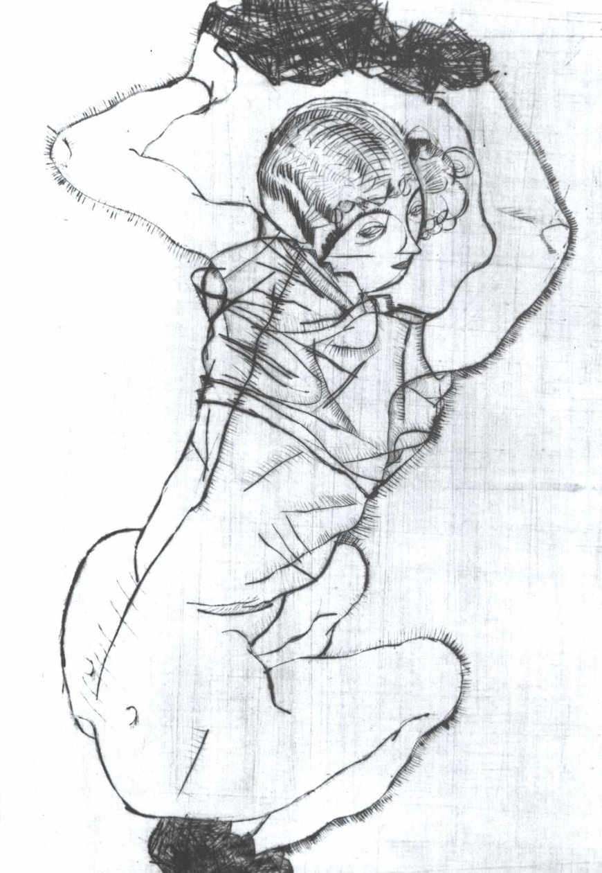 Kauernde tekijältä Egon Schiele