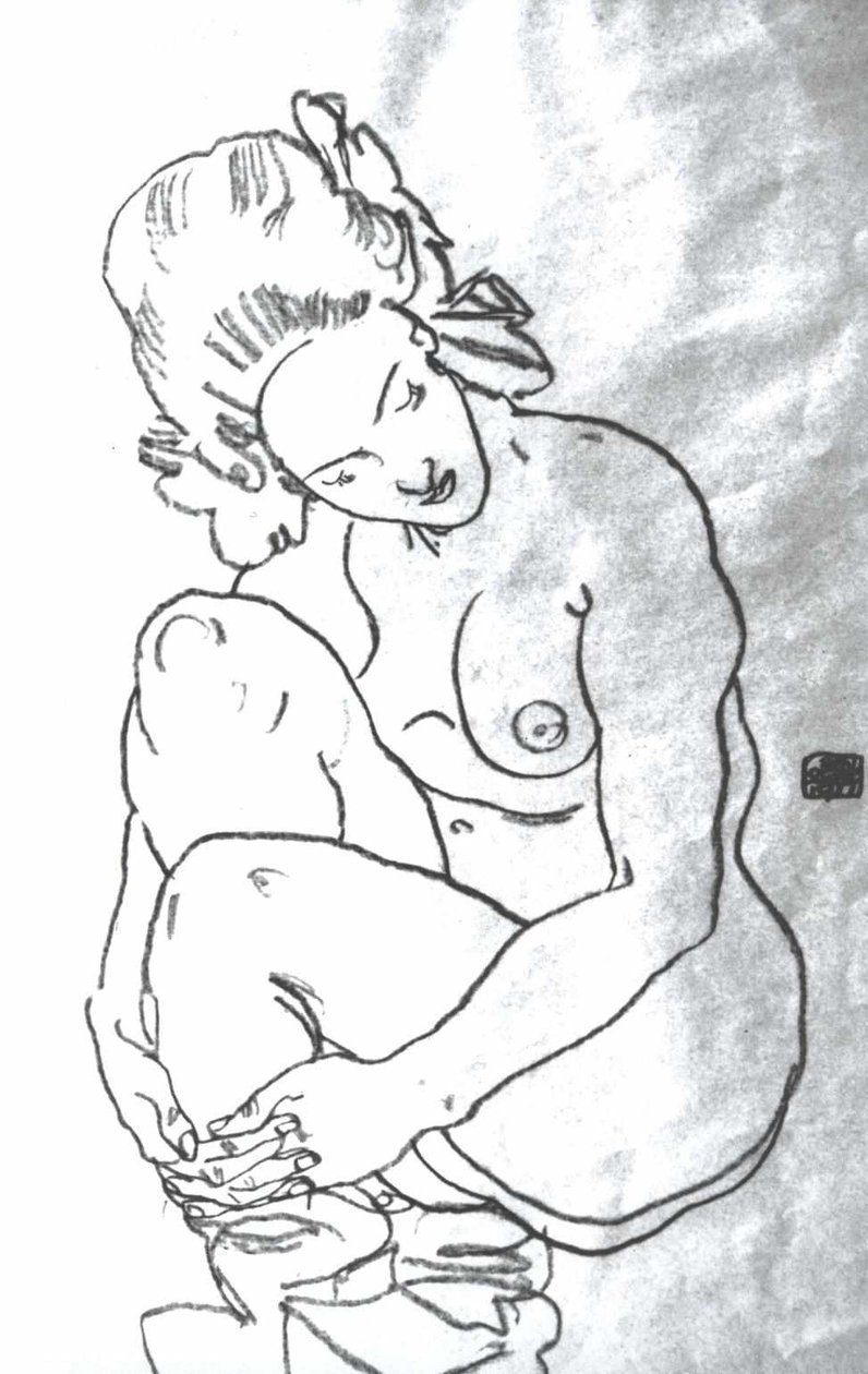 Kauernder Akt tekijältä Egon Schiele