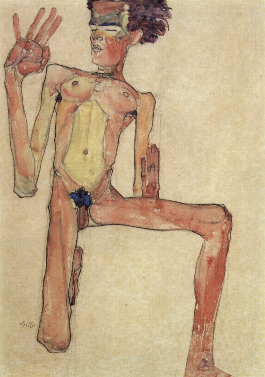 Tietäjä Akt tekijältä Egon Schiele