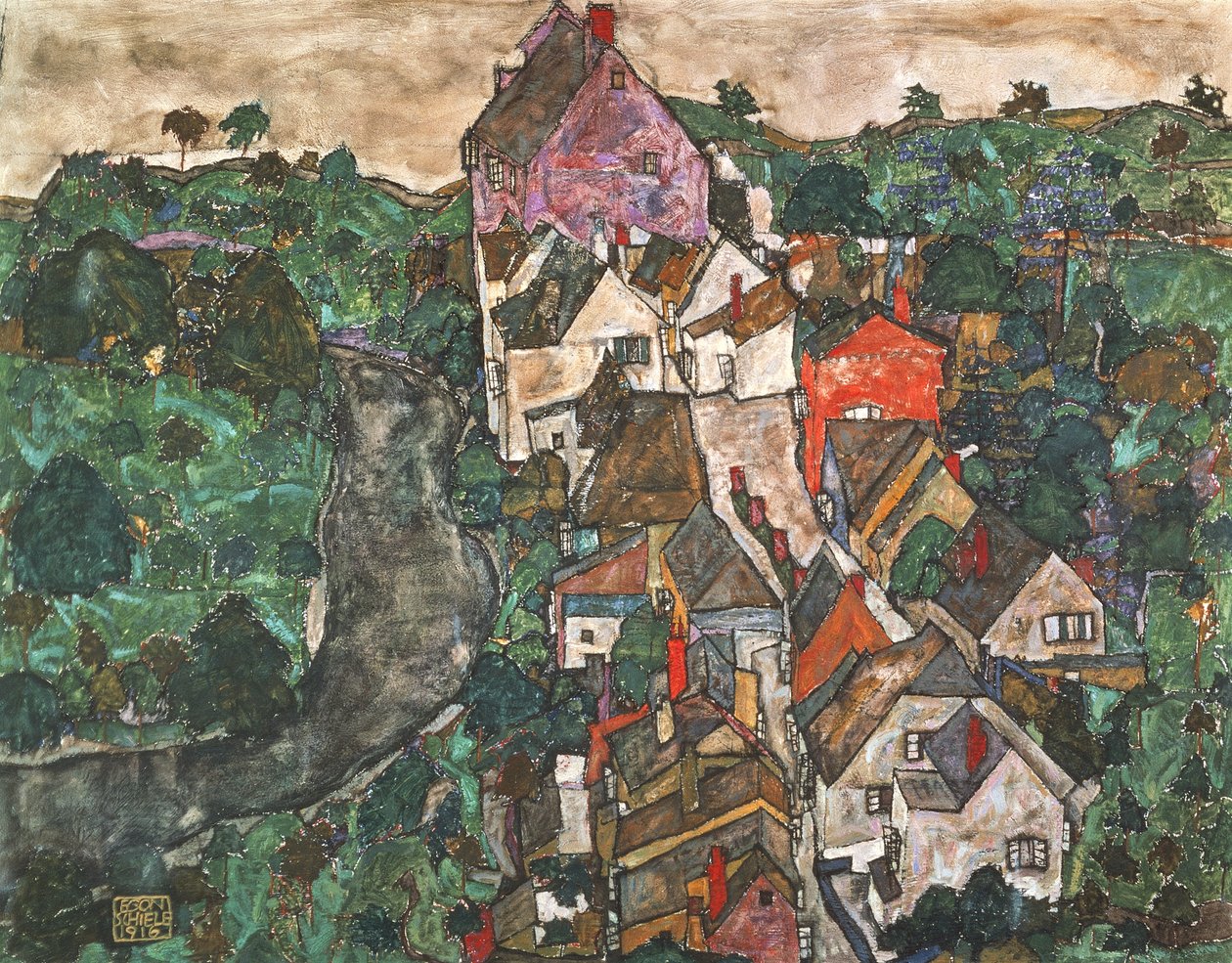 Krumau tekijältä Egon Schiele