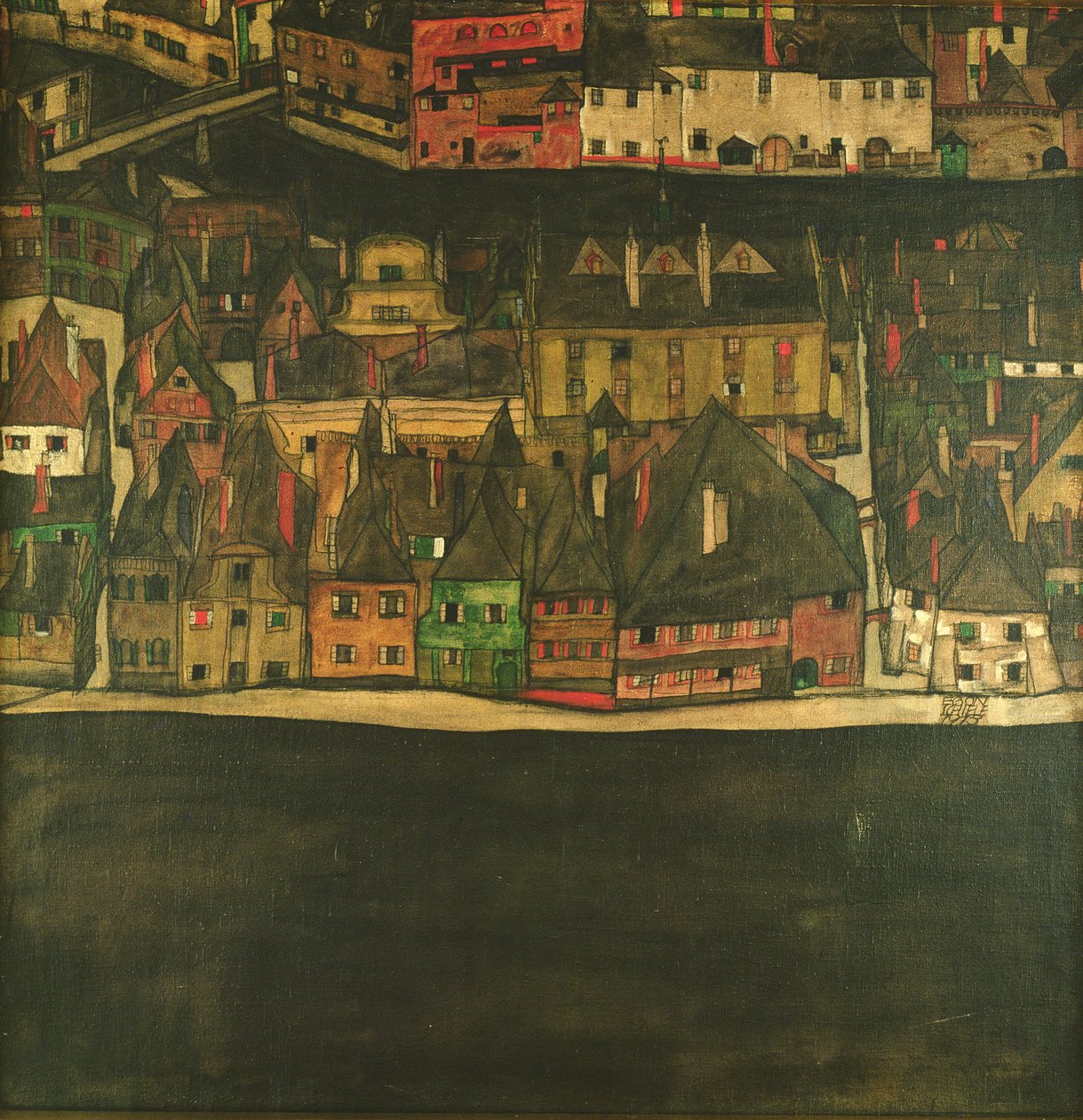 Krumau Moldessa, pieni kaupunki tekijältä Egon Schiele