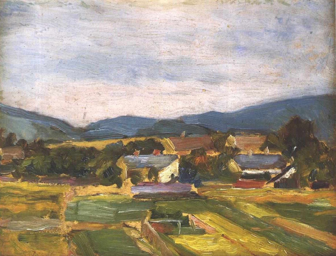 Landschaft Niederösterreichissä tekijältä Egon Schiele