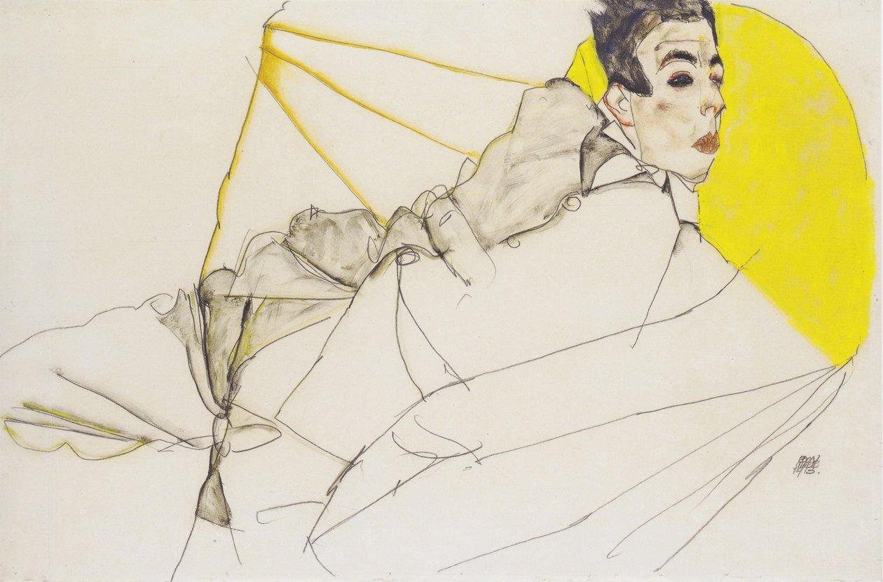 Istuva poika (Erich Lederer) tekijältä Egon Schiele