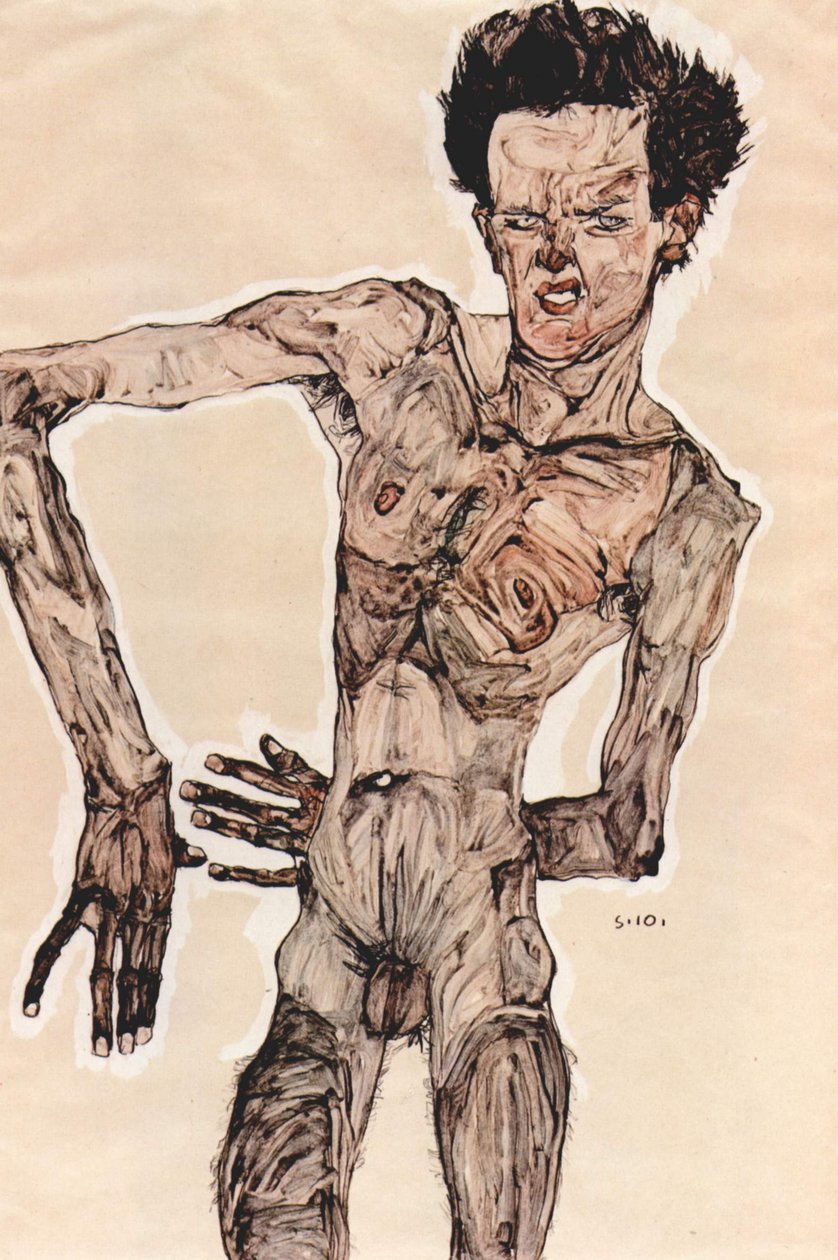 Männlicher Akt tekijältä Egon Schiele