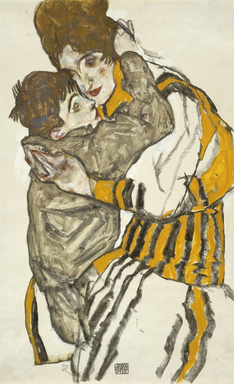 Schielesin vaimo pienen veljenpoikansa kanssa tekijältä Egon Schiele