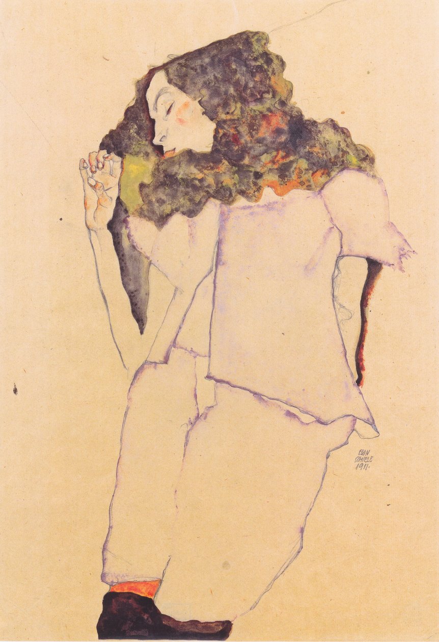 Nukkuva tyttö tekijältä Egon Schiele