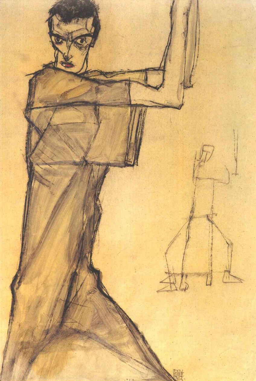 Selbstbildnis mit erhobenen Armen tekijältä Egon Schiele