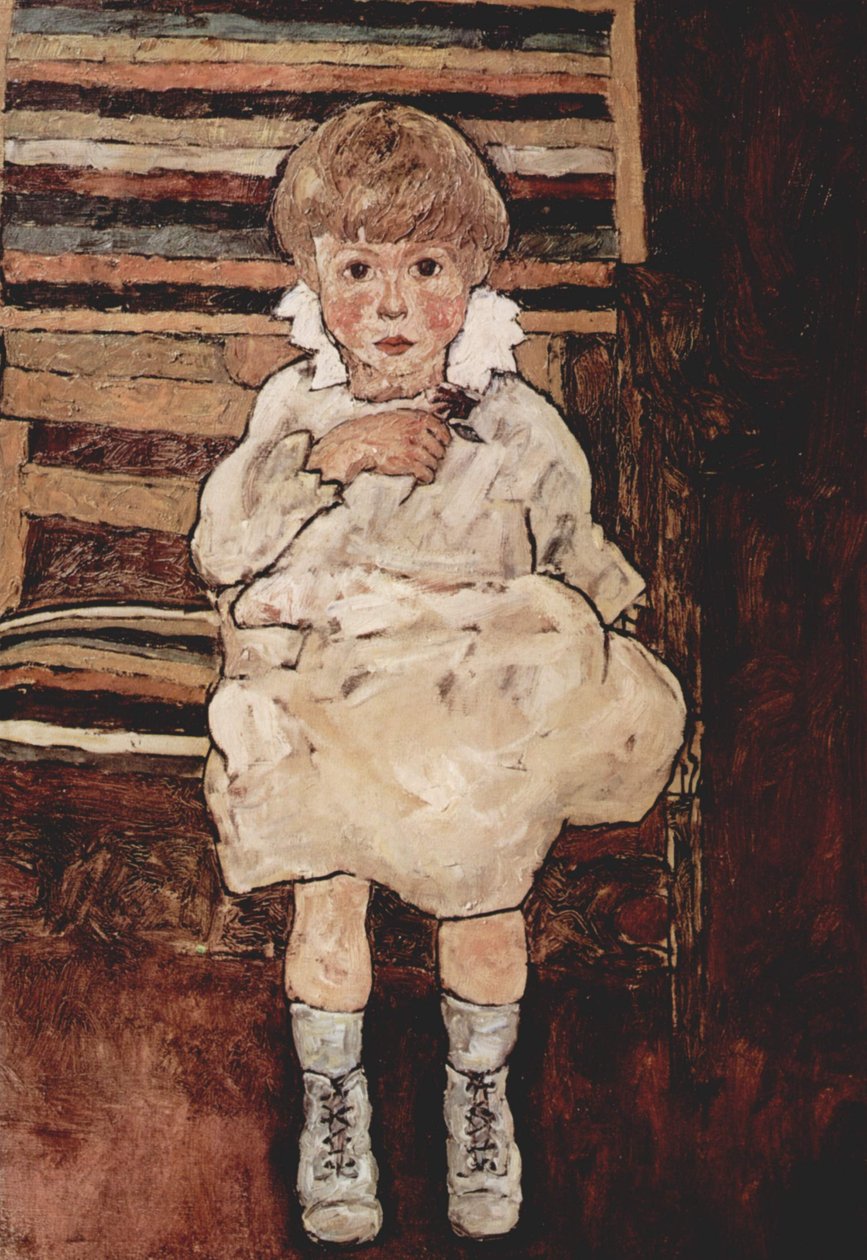 Sitzendes Kind tekijältä Egon Schiele