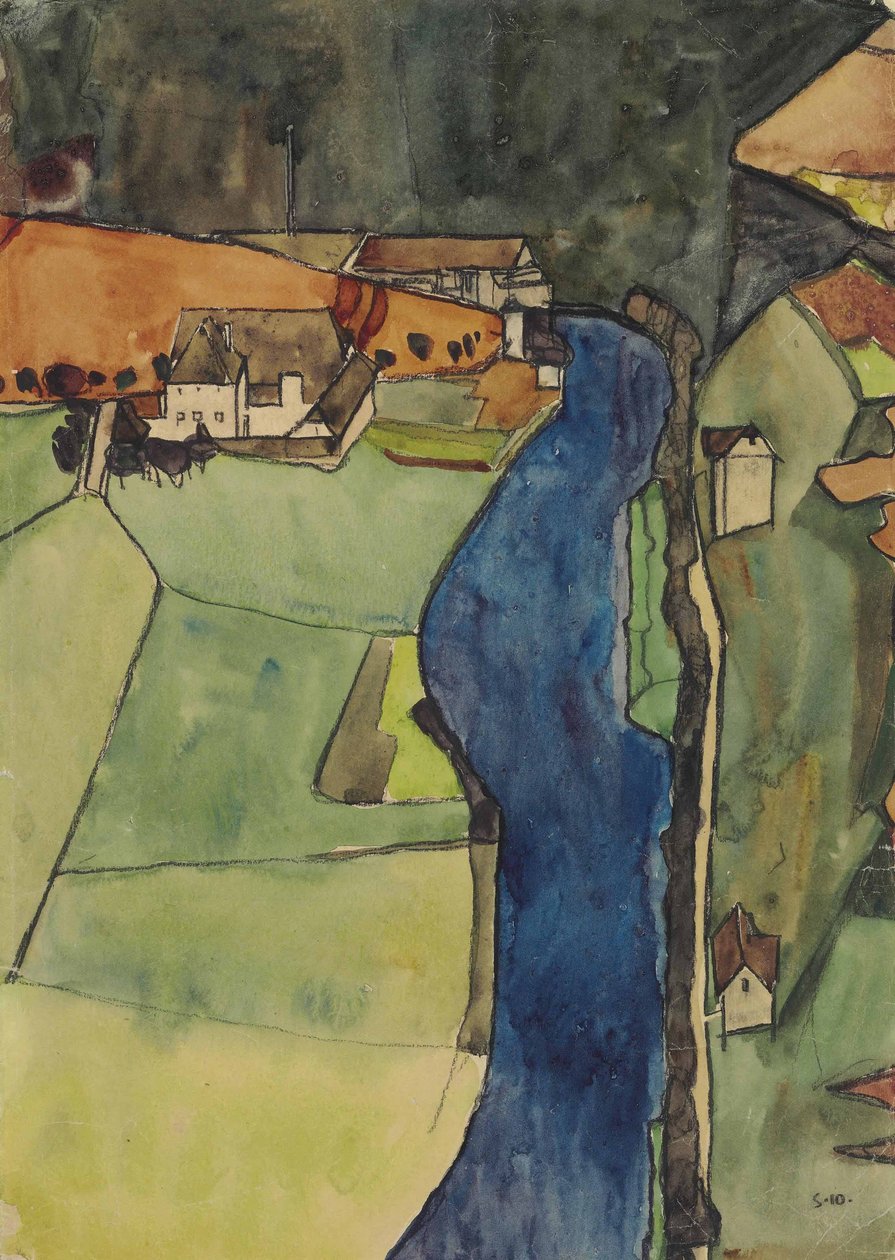 Stadt am blauen Fluss tekijältä Egon Schiele
