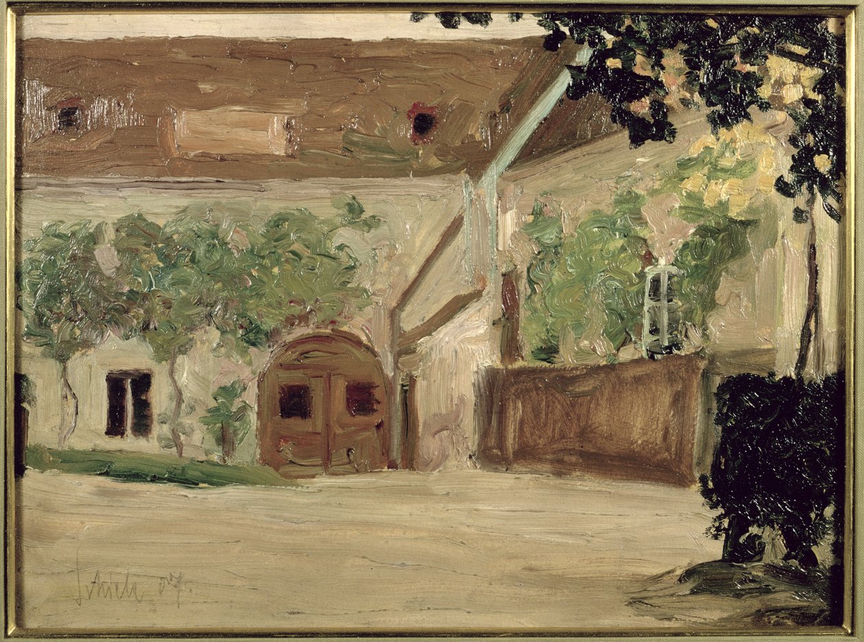 Puuseppäpaja Klosterneuburgissa, 1907 tekijältä Egon Schiele