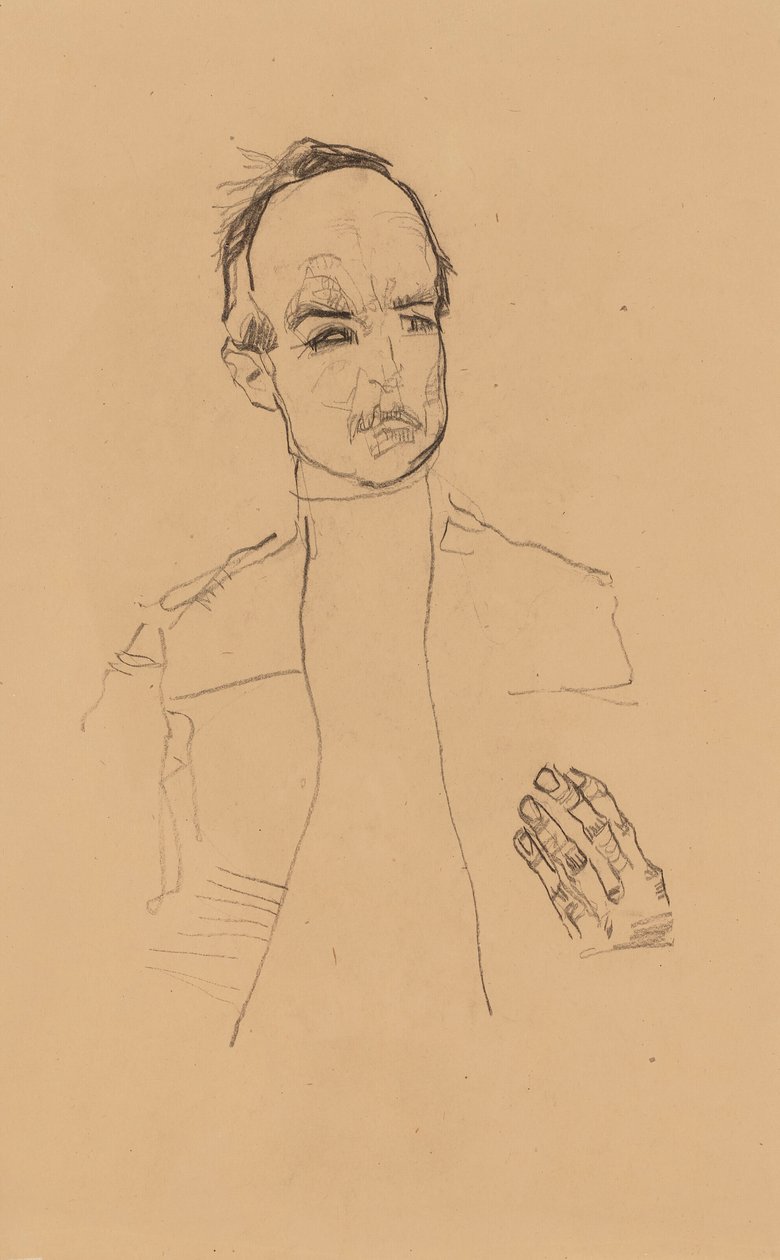 2022 NYR 20682 0724 001(egon schiele istuva poika kädet ristissä muotokuvatutkimus dr oska011034) tekijältä Egon Schiele