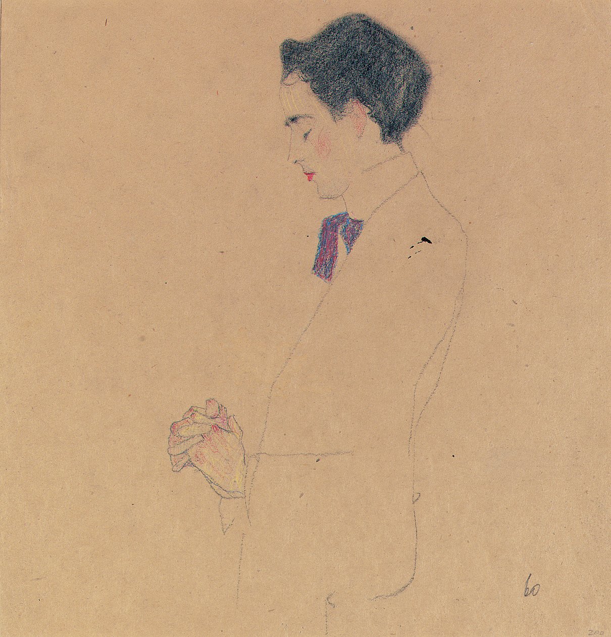 Anton Faistauer kädet ristissä, 1909 tekijältä Egon Schiele
