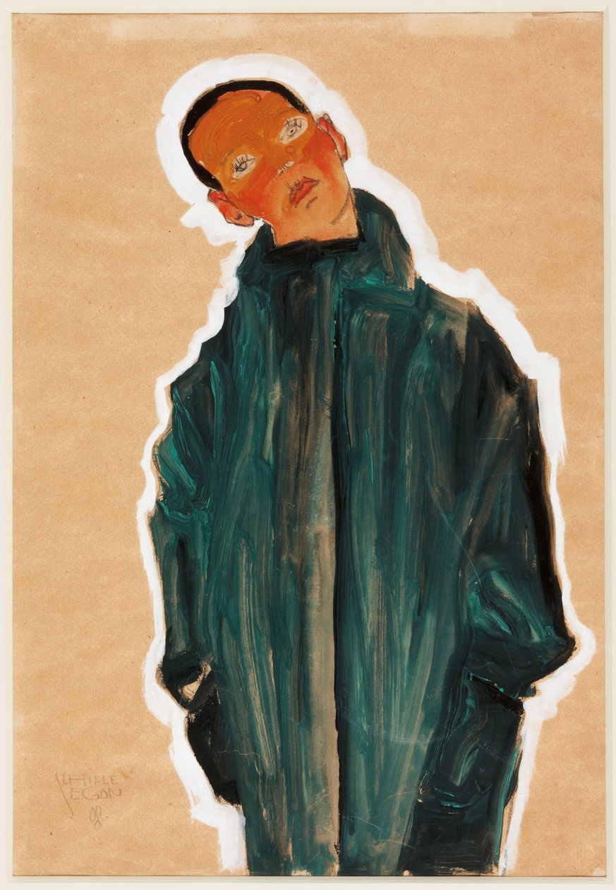 Poika vihreässä takissa, 1910 tekijältä Egon Schiele