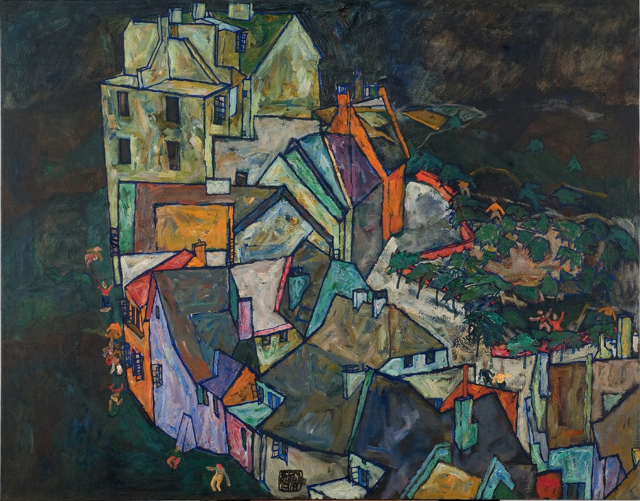 Talojen puolikuu III tekijältä Egon Schiele