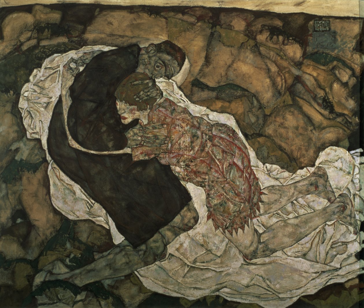 Kuolema ja neito (Mann und madchen) tekijältä Egon Schiele