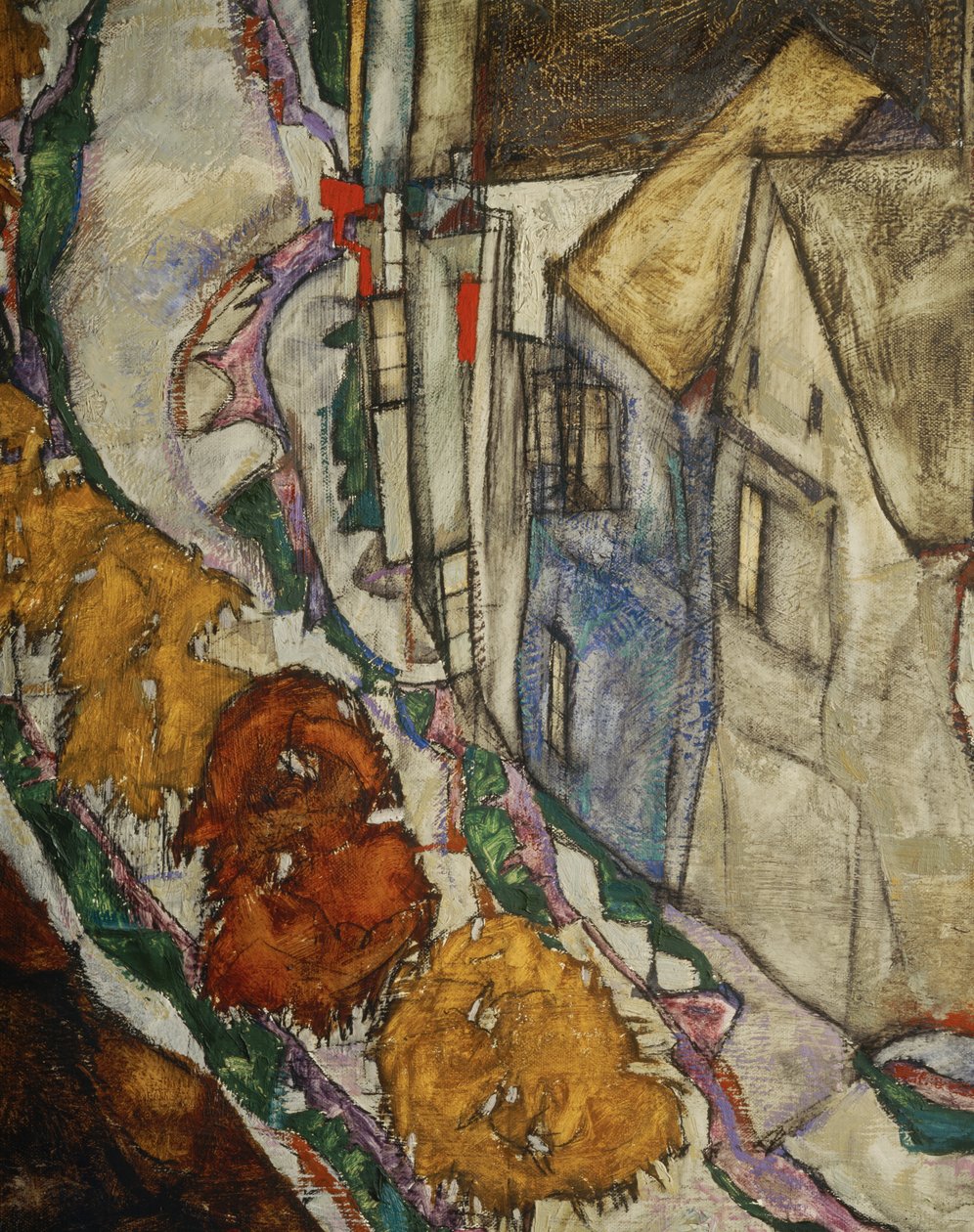 Talojen kaari II ... (öljy kankaalle) tekijältä Egon Schiele