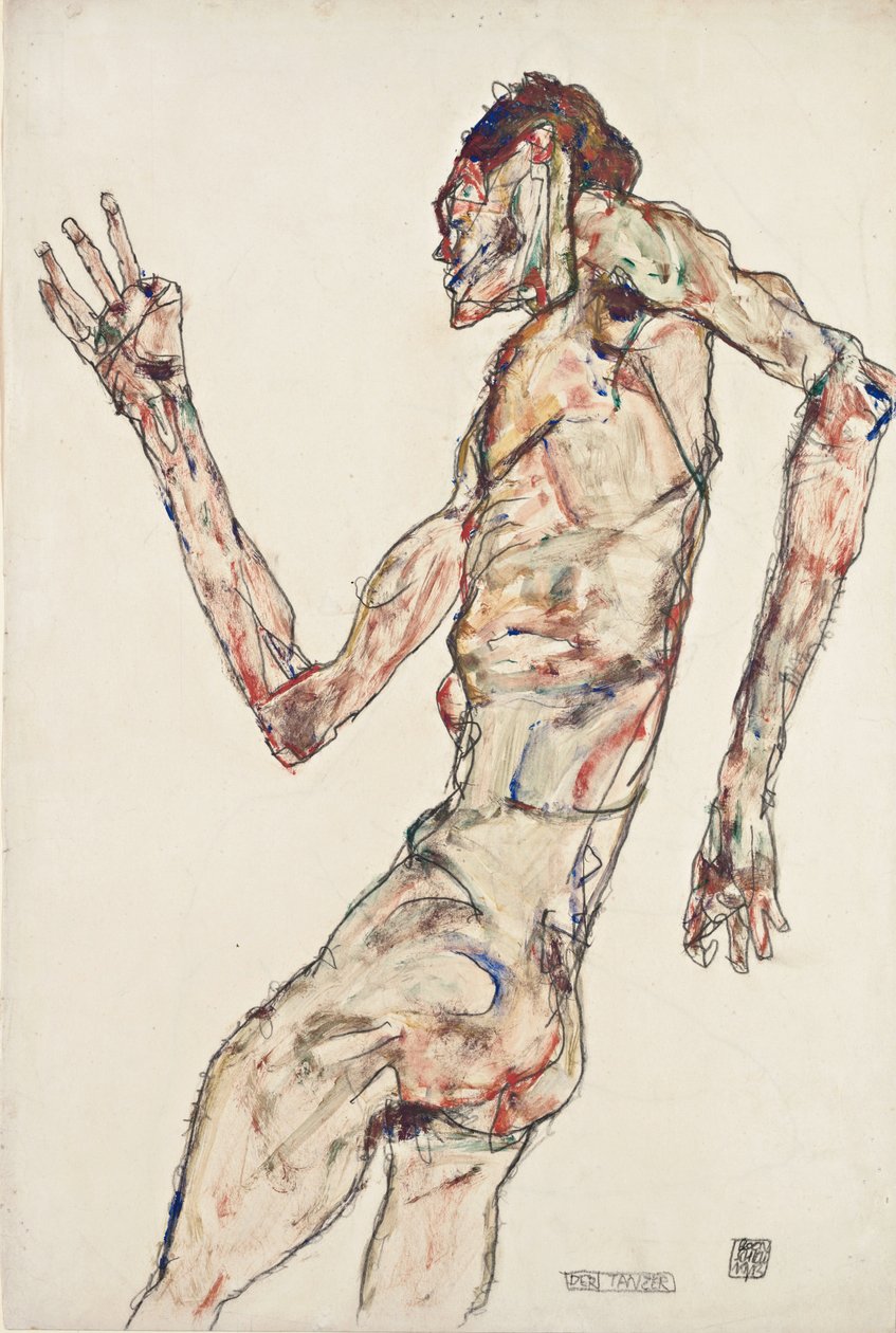 "Tanssija" tekijältä Egon Schiele