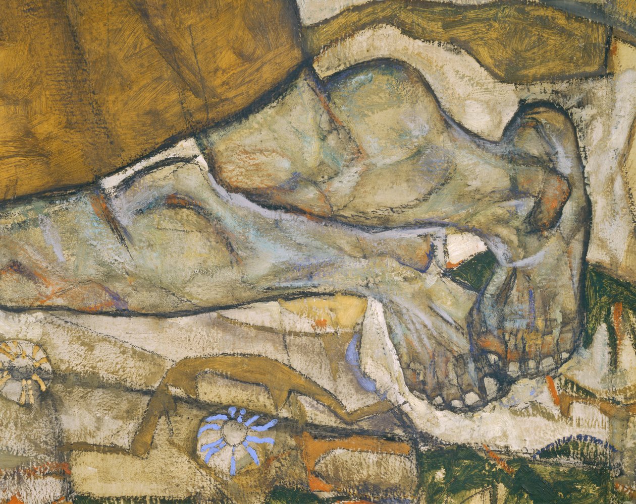 Entschwebung (Die Blinden III), Sokeat ... (öljy ja akvarelli kankaalle) tekijältä Egon Schiele