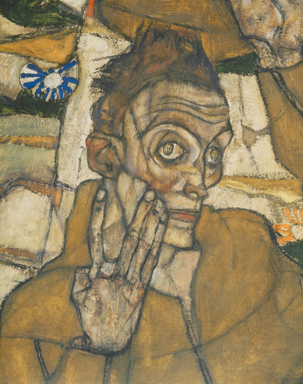 Entschwebung (Die Blinden III), Sokeat ... (öljy ja akvarelli kankaalle) tekijältä Egon Schiele