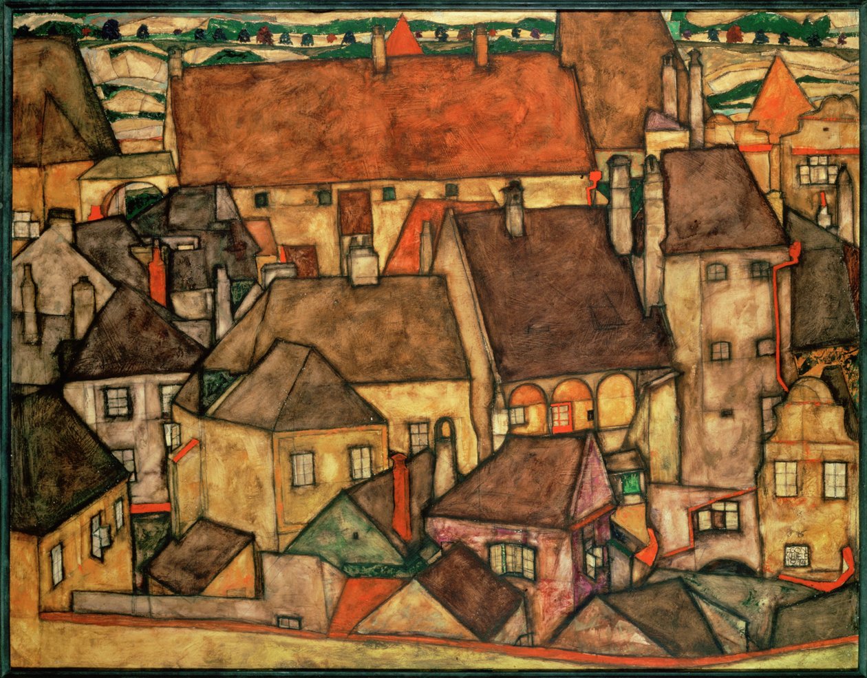 Keltainen kaupunki ... tekijältä Egon Schiele