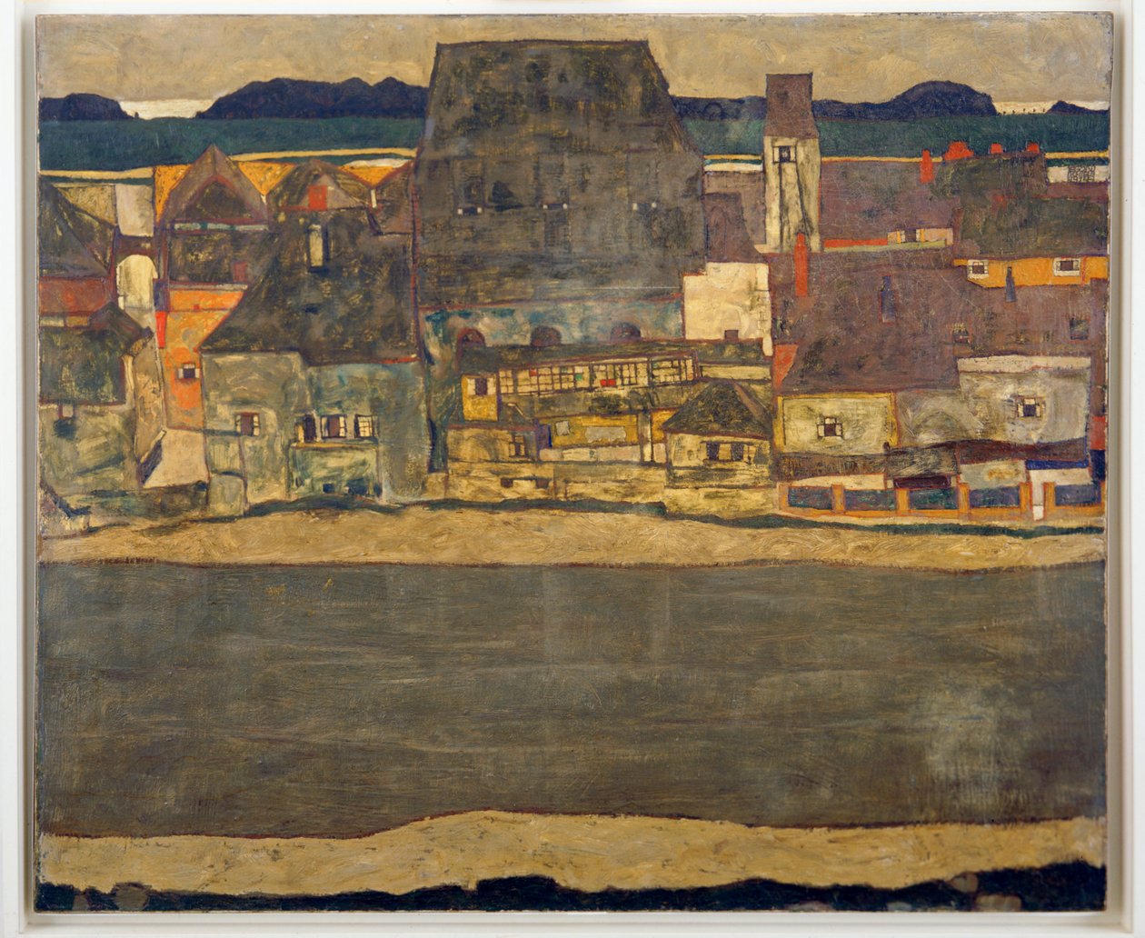 Häuser am Fluss II -Houses on the river II ... tekijältä Egon Schiele