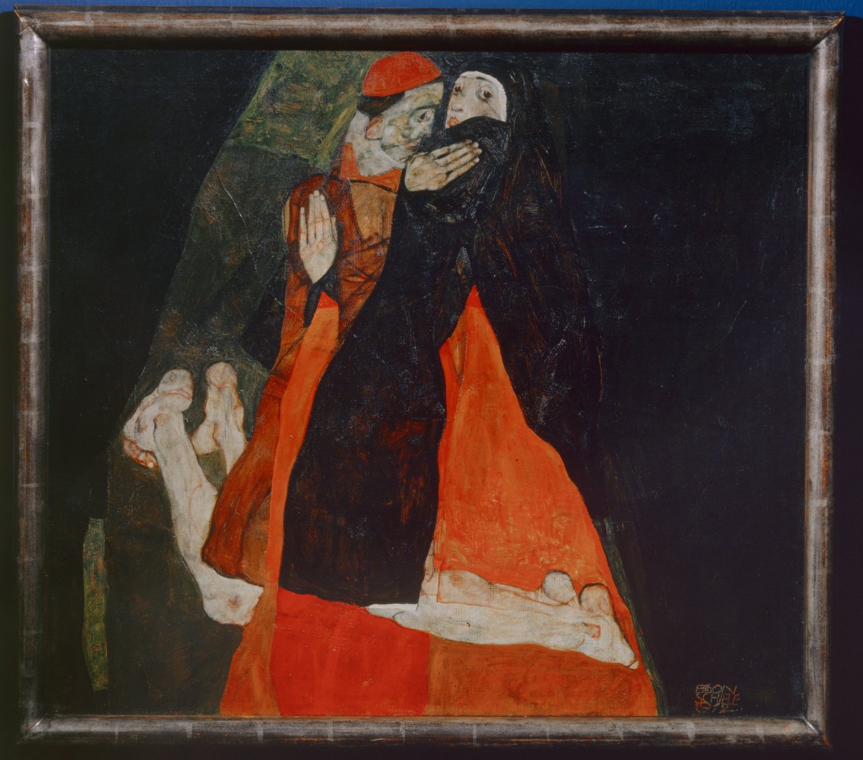 Kardinal und Nonne, Kardinaali ja nunna ... (öljy kankaalle) tekijältä Egon Schiele