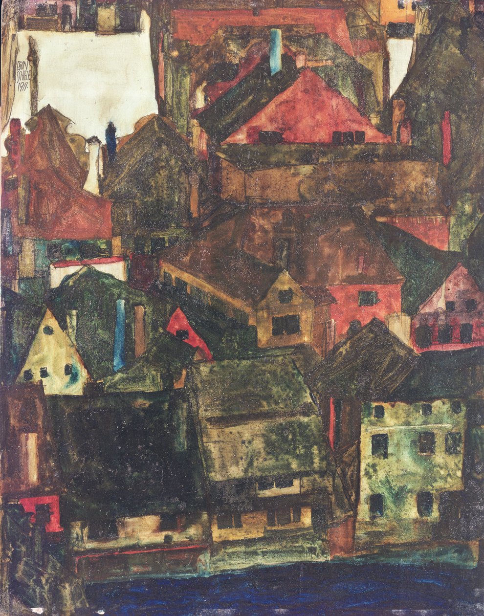 Krumau, 1911 tekijältä Egon Schiele