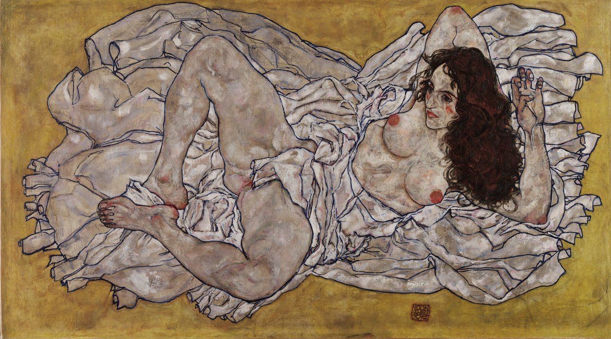 "Makaava nainen" tekijältä Egon Schiele