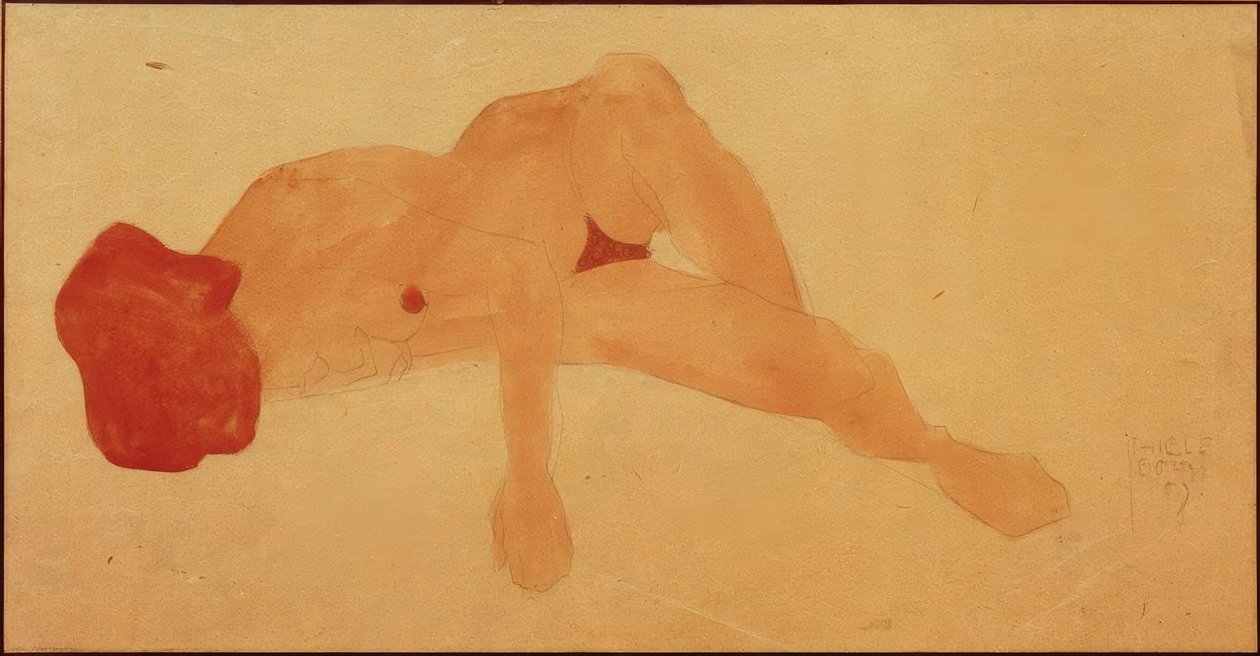 Liegender weiblicher Akt tekijältä Egon Schiele