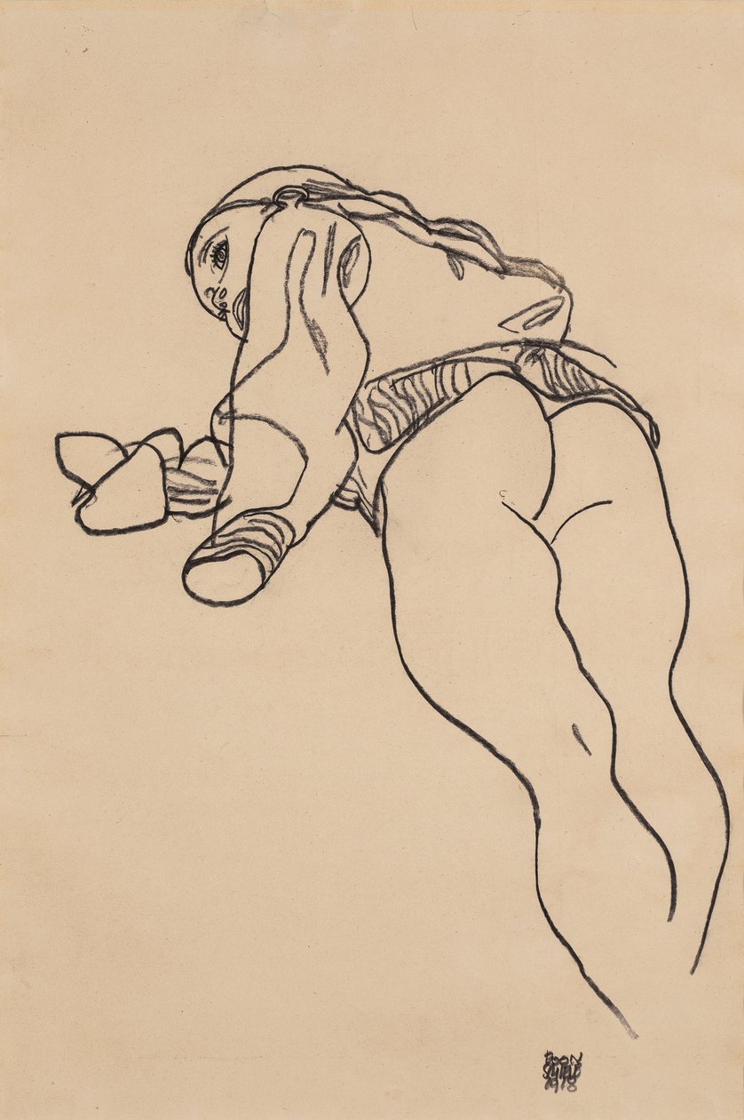 Maata; Liegende, 1918 tekijältä Egon Schiele