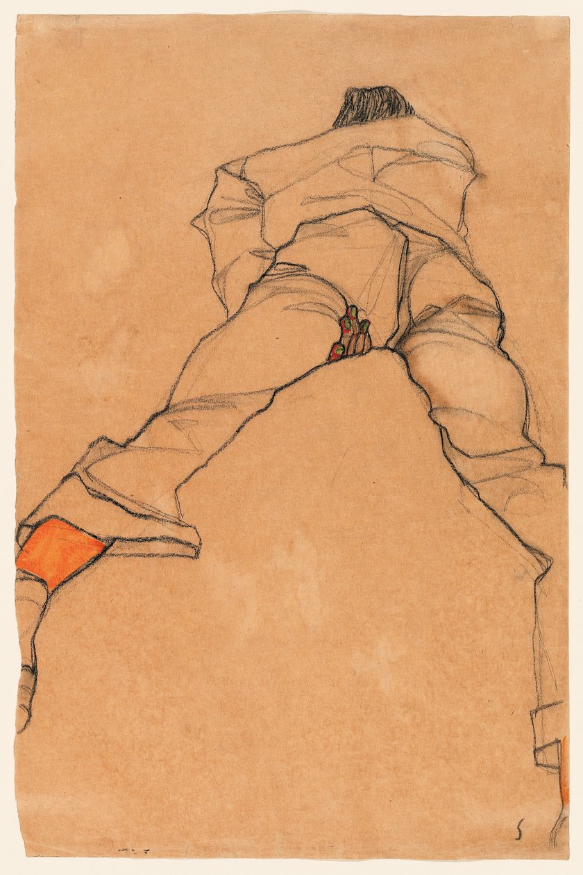 Mies makaa vatsallaan tekijältä Egon Schiele