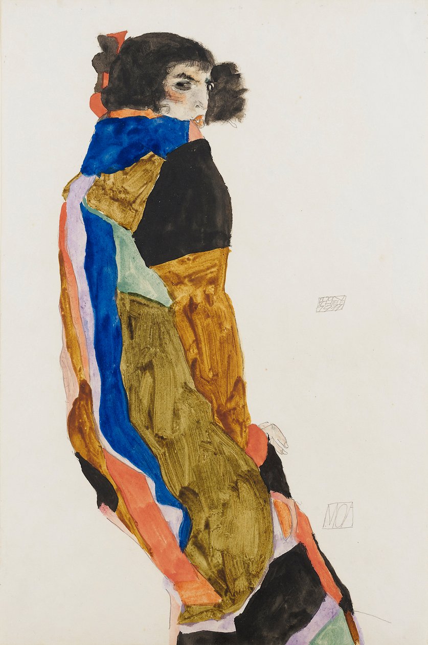 Moah. Egon Schielen (1890-1918) työ, akvarelli ja guassi paperille tekijältä Egon Schiele