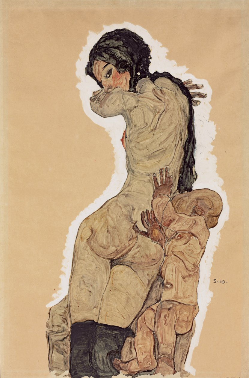 Äiti ja lapsi; äiti ja lapsi tekijältä Egon Schiele