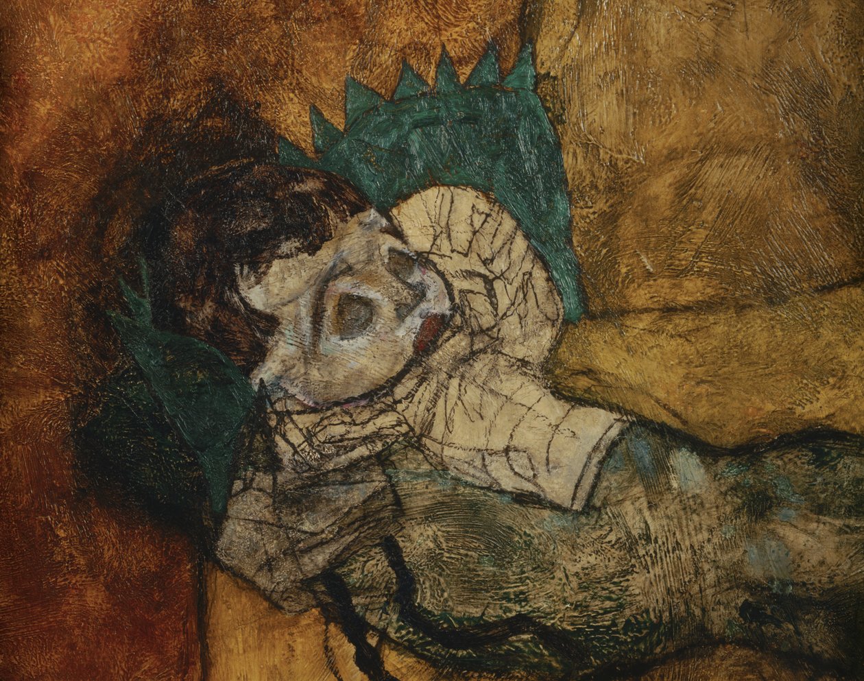 Mutter mit zwei Kindern, Mutter, Äiti kahden lapsen kanssa ... (maalaus kankaalle) tekijältä Egon Schiele