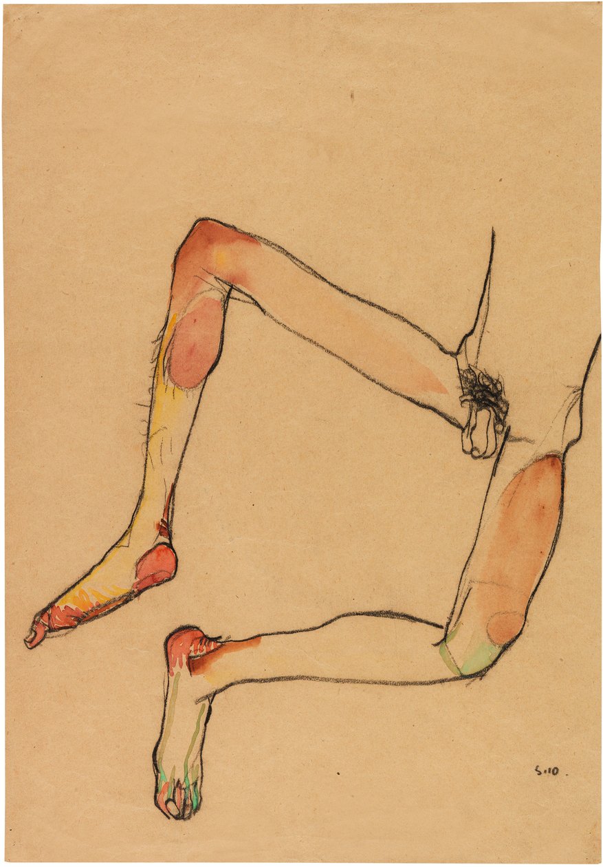 Alaston miehen vatsa, 1910. tekijältä Egon Schiele
